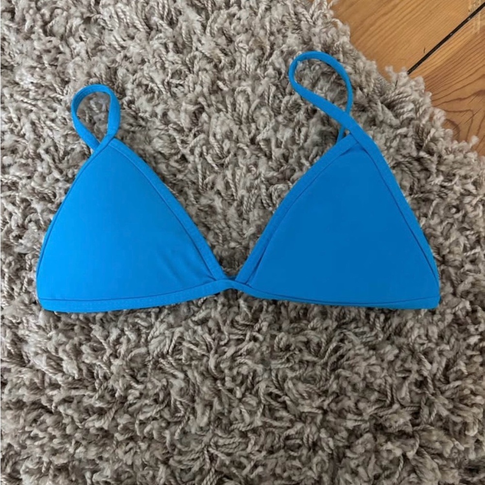 Blue Triangle Bikini Top